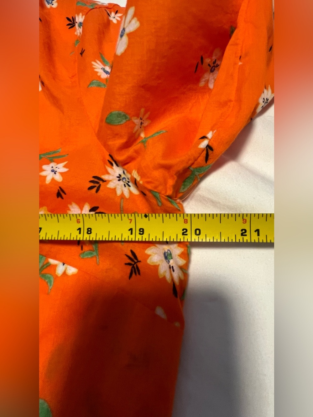 TALBOTS Women’s Cotton Orange Floral Lively Ditsy BD LS Top Shirt Size M - Picture 15 of 16